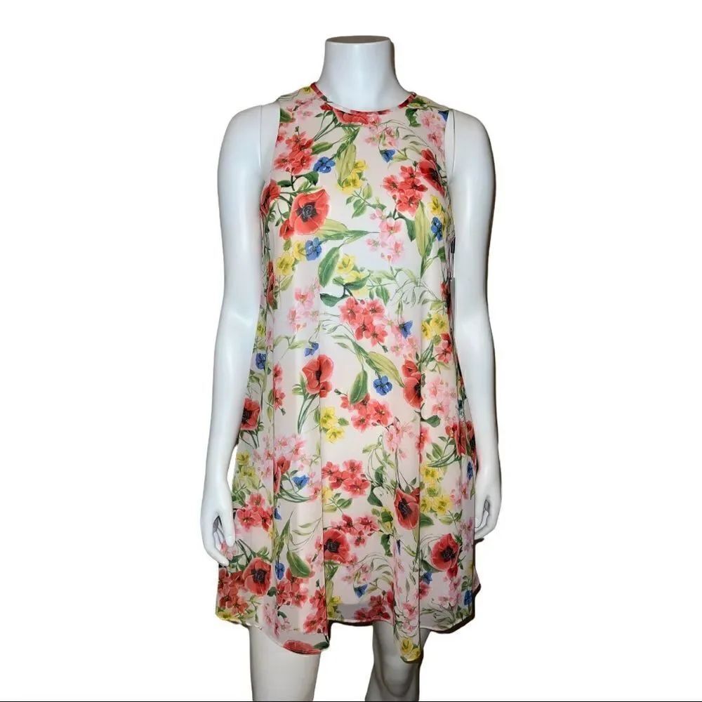 Calvin Klein Multicolor Floral Poppy Sheath Dress Women's Small NWT